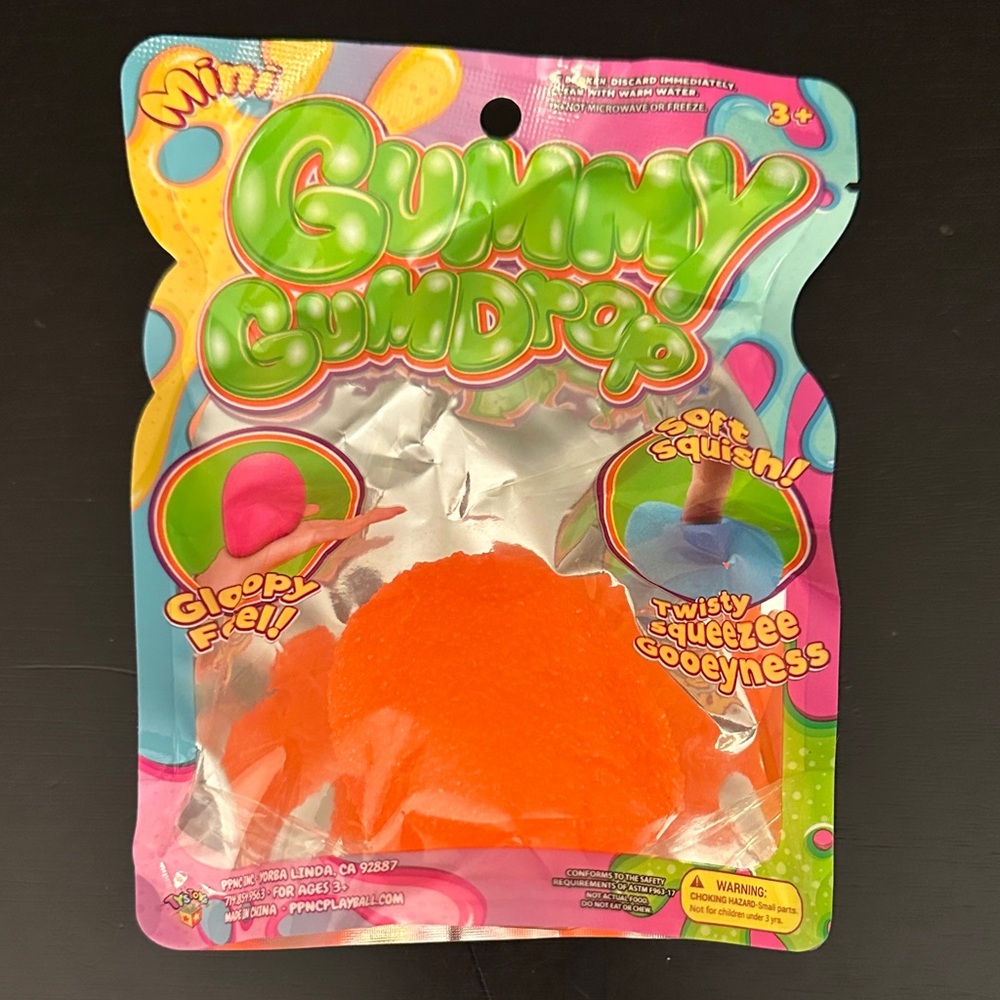 Gummy Gumdrop Orange Soft Squish Squishy Goo Sensory Toy
